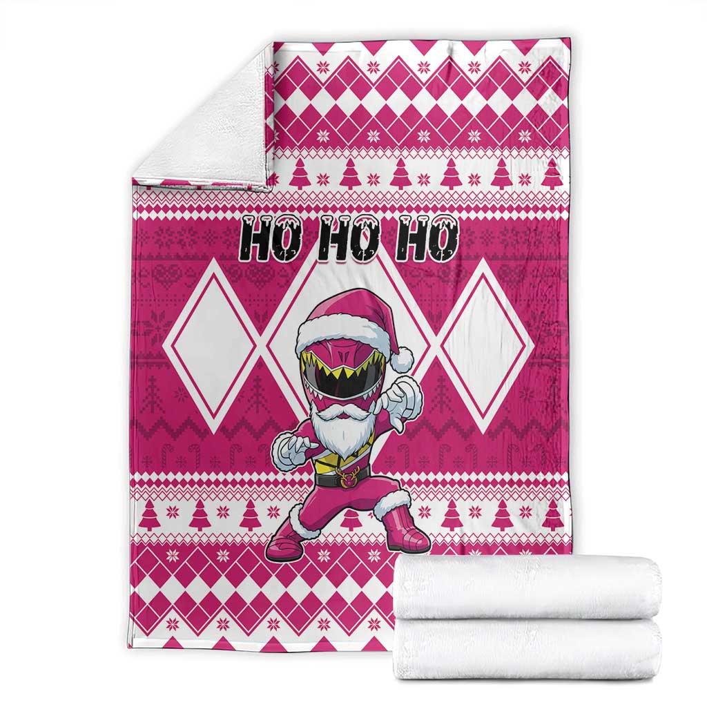Power Pink Ranger Santa Claus Blanket Funny Christmas - Wonder Print Shop