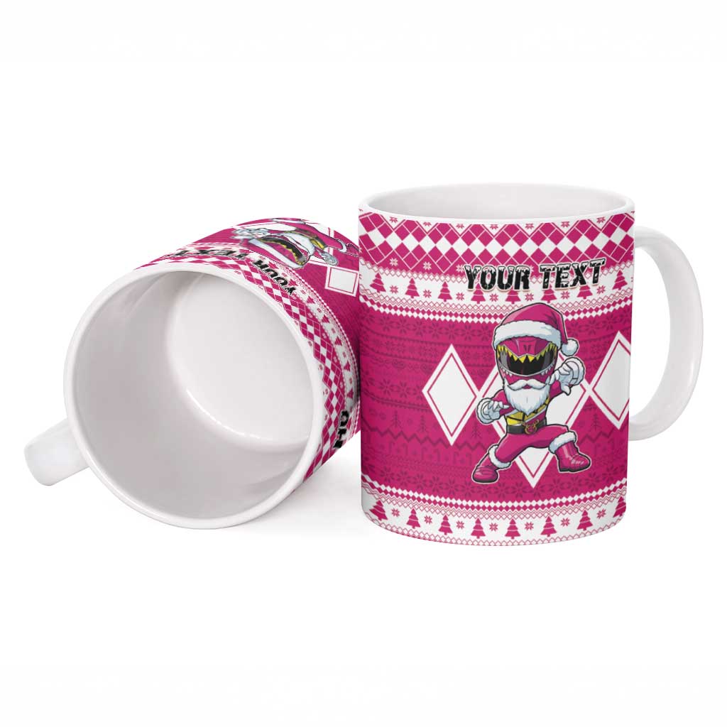 Personalized Power Pink Ranger Santa Claus Ceramic Mug Funny Christmas - Wonder Print Shop