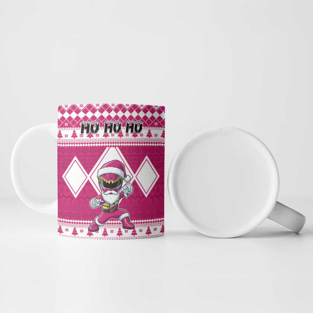 Personalized Power Pink Ranger Santa Claus Ceramic Mug Funny Christmas - Wonder Print Shop