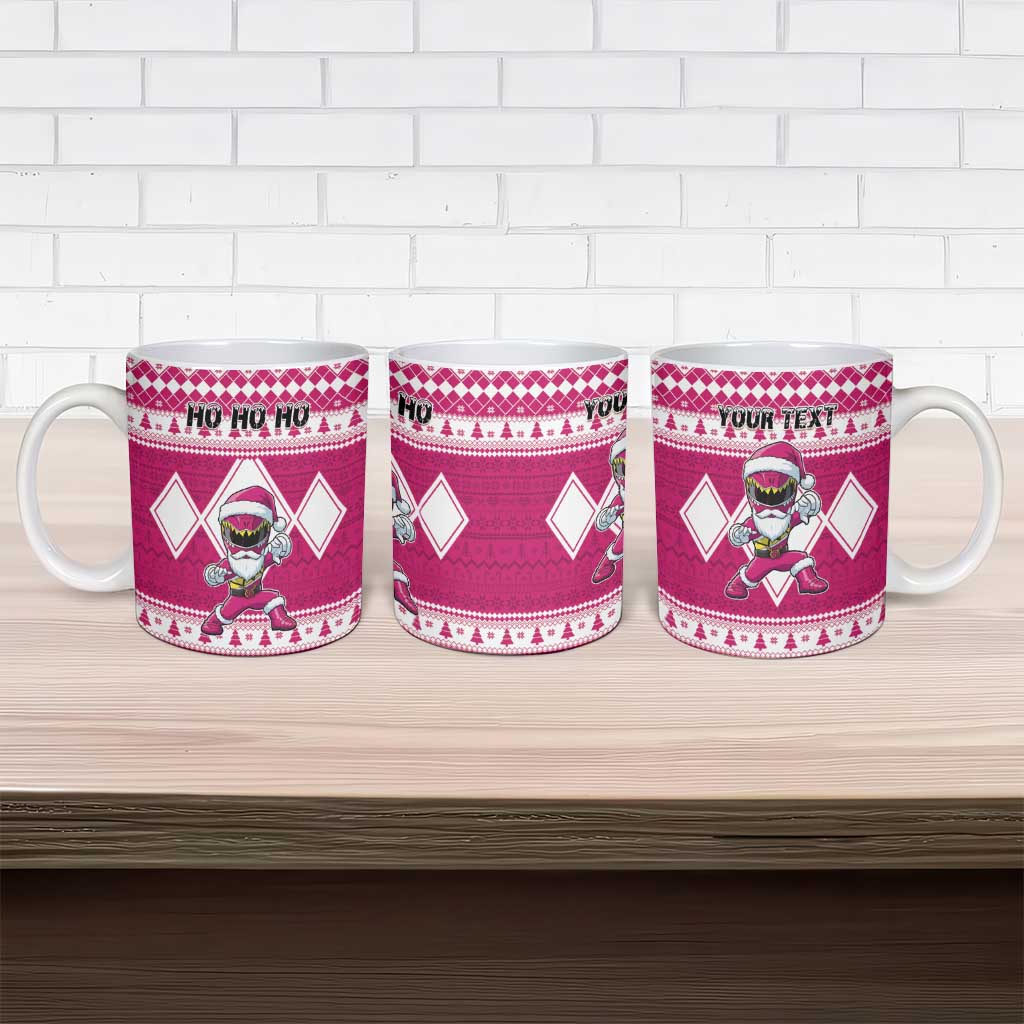 Personalized Power Pink Ranger Santa Claus Ceramic Mug Funny Christmas - Wonder Print Shop