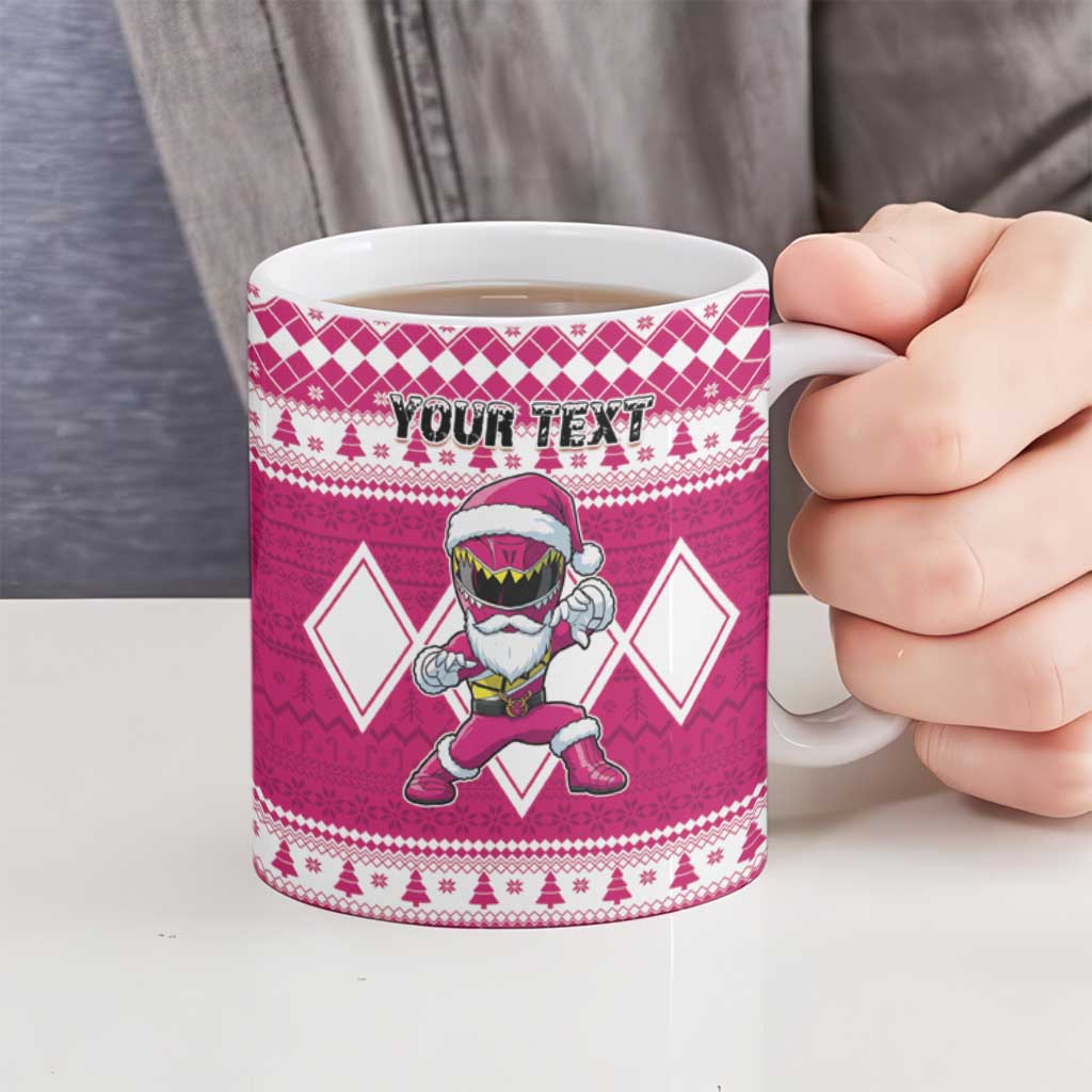 Personalized Power Pink Ranger Santa Claus Ceramic Mug Funny Christmas - Wonder Print Shop
