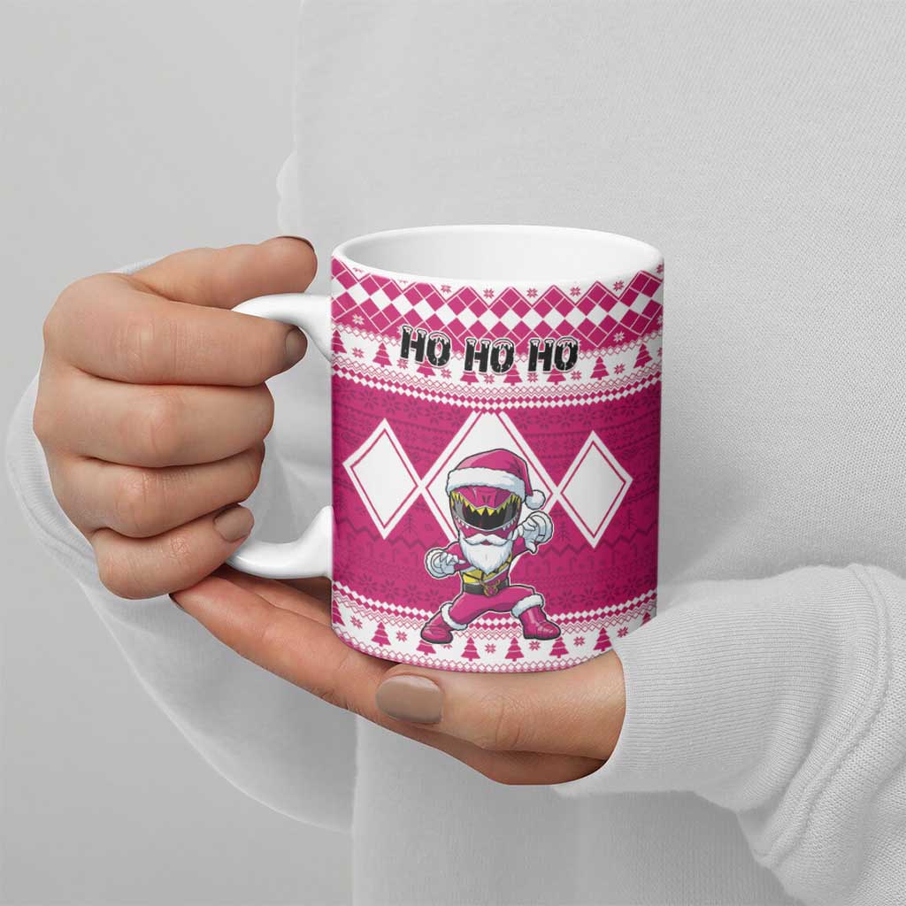 Personalized Power Pink Ranger Santa Claus Ceramic Mug Funny Christmas - Wonder Print Shop