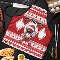 Power Red Ranger Santa Claus Apron Funny Christmas - Wonder Print Shop