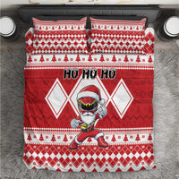 Power Red Ranger Santa Claus Bedding Set Funny Christmas - Wonder Print Shop