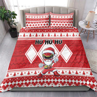 Power Red Ranger Santa Claus Bedding Set Funny Christmas - Wonder Print Shop
