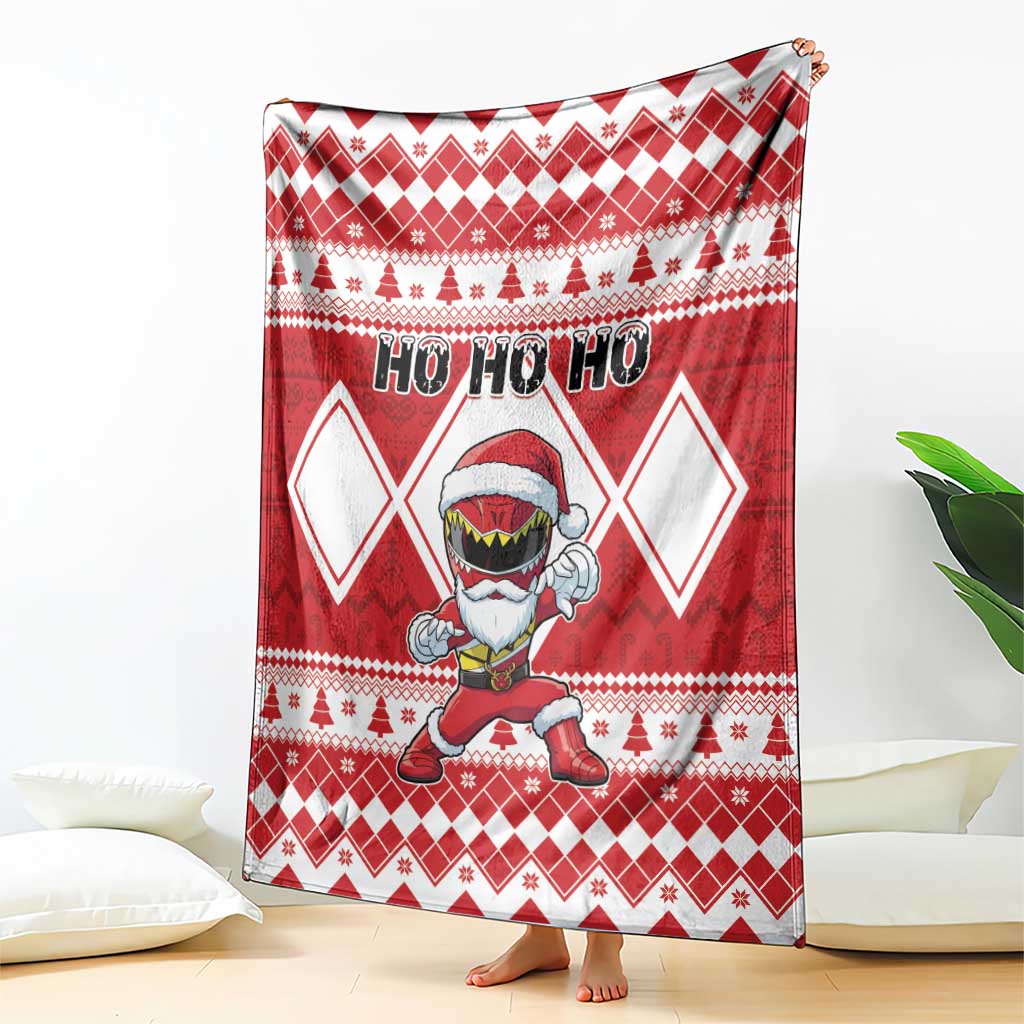 Power Red Ranger Santa Claus Blanket Funny Christmas - Wonder Print Shop