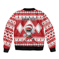 Personalized Power Red Ranger Santa Claus Bomber Jacket Funny Christmas - Wonder Print Shop