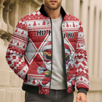 Personalized Power Red Ranger Santa Claus Bomber Puffer Jacket Funny Christmas - Wonder Print Shop