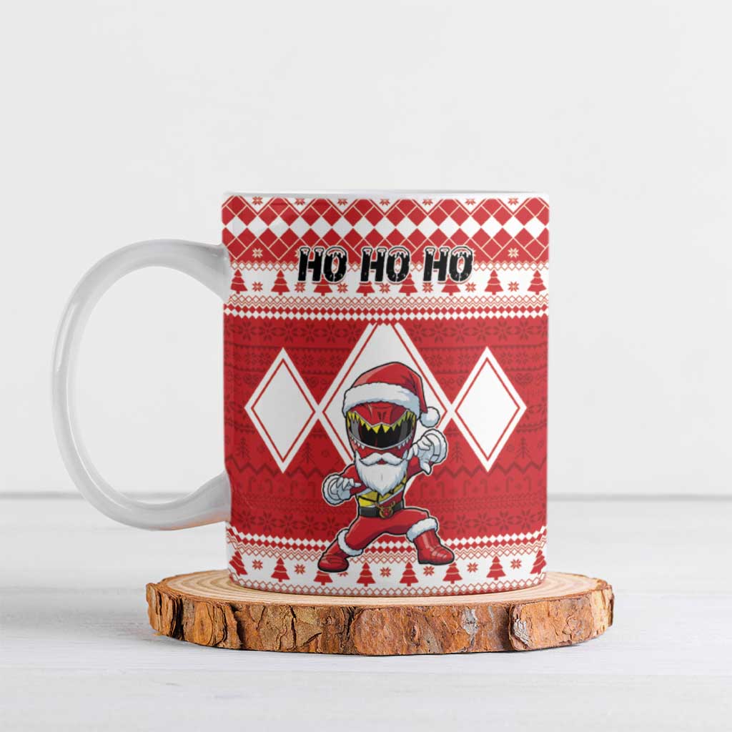 Personalized Power Red Ranger Santa Claus Ceramic Mug Funny Christmas - Wonder Print Shop