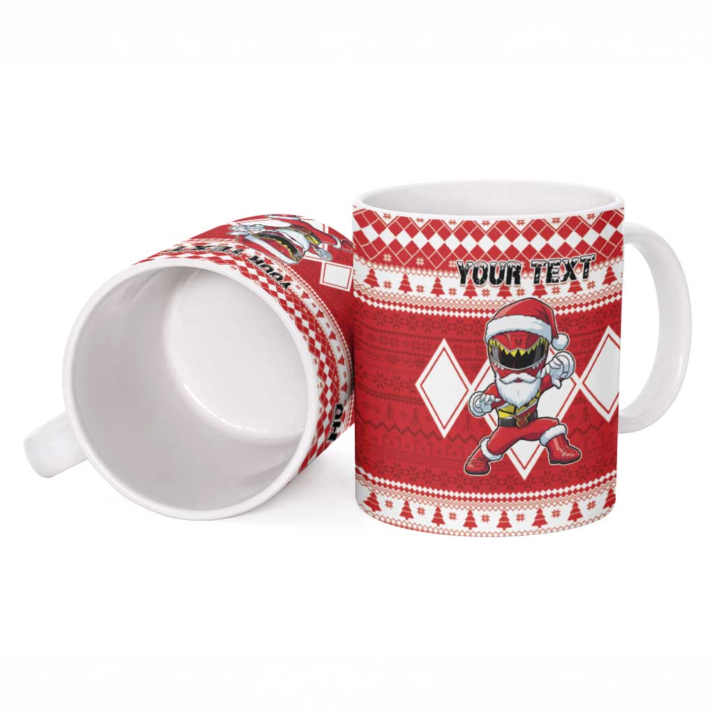 Personalized Power Red Ranger Santa Claus Ceramic Mug Funny Christmas - Wonder Print Shop