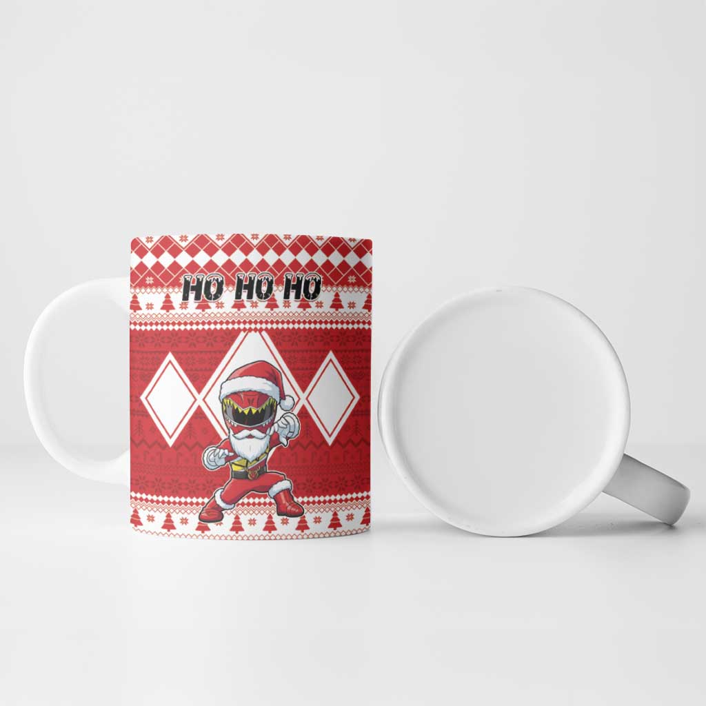 Personalized Power Red Ranger Santa Claus Ceramic Mug Funny Christmas - Wonder Print Shop