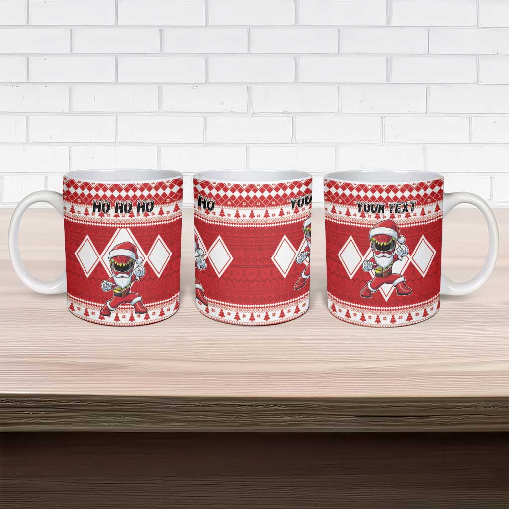 Personalized Power Red Ranger Santa Claus Ceramic Mug Funny Christmas - Wonder Print Shop