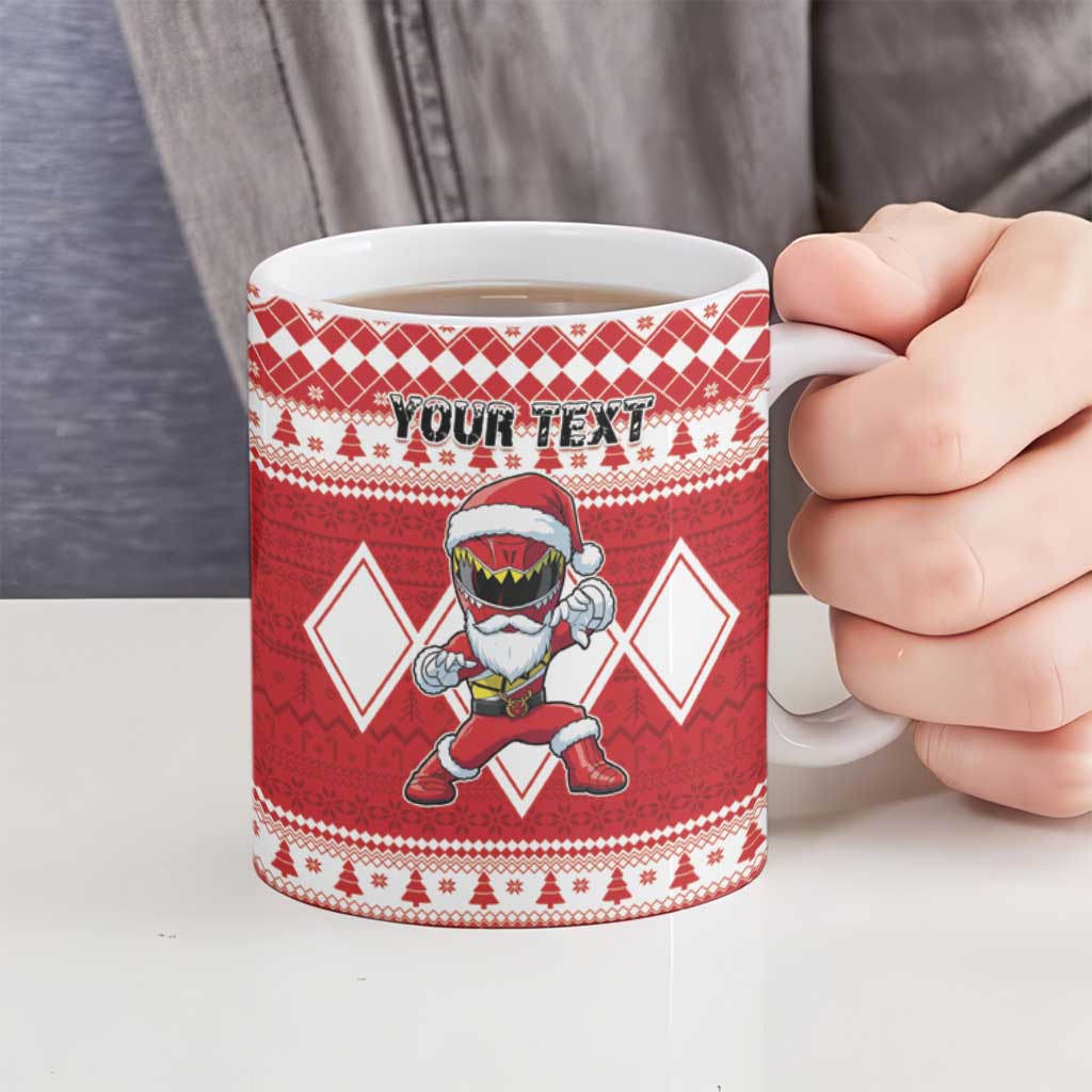 Personalized Power Red Ranger Santa Claus Ceramic Mug Funny Christmas - Wonder Print Shop