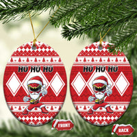 Power Red Ranger Santa Claus Ceramic Ornament Funny Christmas - Wonder Print Shop