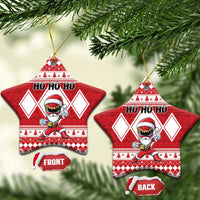 Power Red Ranger Santa Claus Ceramic Ornament Funny Christmas - Wonder Print Shop