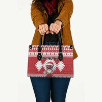 Power Red Ranger Santa Claus Leather Bag Funny Christmas - Wonder Print Shop