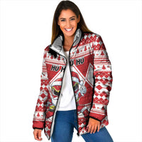 Personalized Power Red Ranger Santa Claus Padded Jacket Funny Christmas - Wonder Print Shop