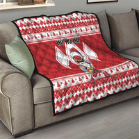 Power Red Ranger Santa Claus Quilt Funny Christmas - Wonder Print Shop