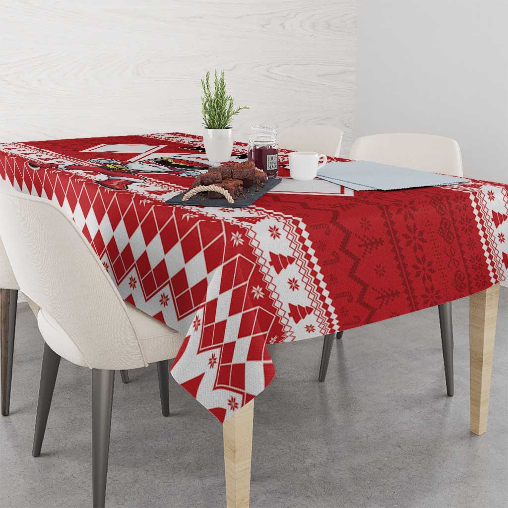 Power Red Ranger Santa Claus Tablecloth Funny Christmas - Wonder Print Shop