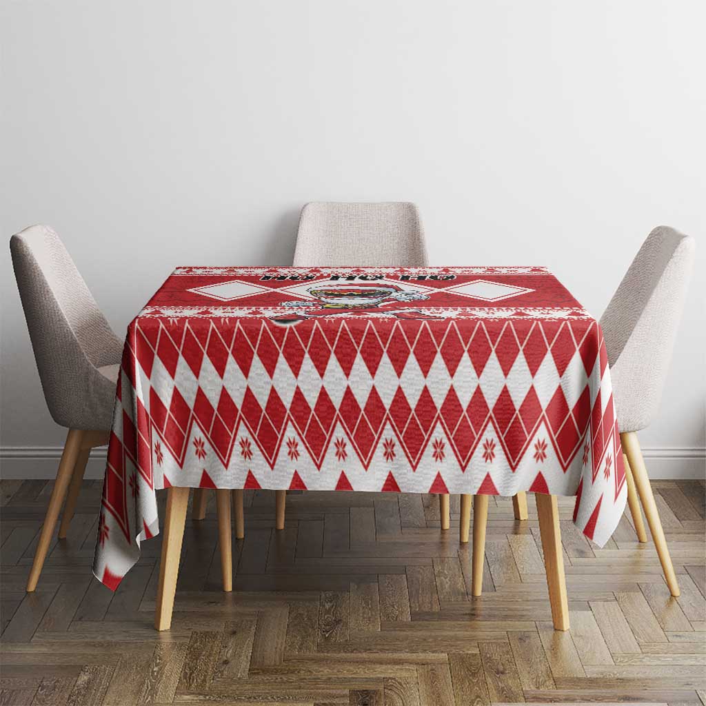 Power Red Ranger Santa Claus Tablecloth Funny Christmas - Wonder Print Shop