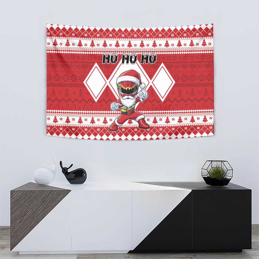 Power Red Ranger Santa Claus Tapestry Funny Christmas - Wonder Print Shop