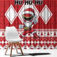 Power Red Ranger Santa Claus Window Curtain Funny Christmas - Wonder Print Shop