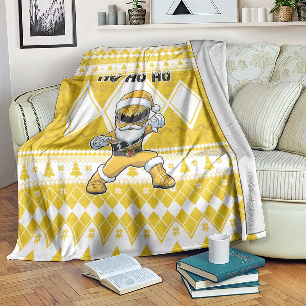 Power Yellow Ranger Santa Claus Blanket Funny Christmas - Wonder Print Shop