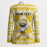 Personalized Power Yellow Ranger Santa Claus Blazer Funny Christmas - Wonder Print Shop