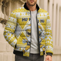 Personalized Power Yellow Ranger Santa Claus Bomber Puffer Jacket Funny Christmas - Wonder Print Shop