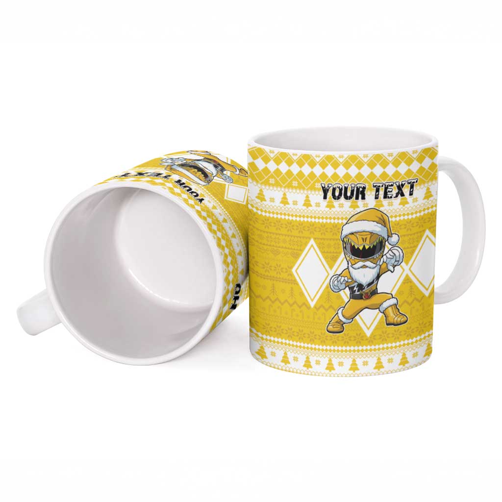 Personalized Power Yellow Ranger Santa Claus Ceramic Mug Funny Christmas - Wonder Print Shop