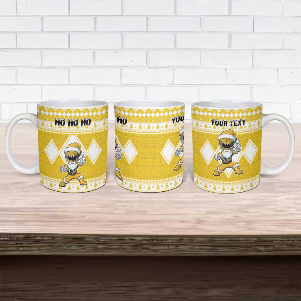 Personalized Power Yellow Ranger Santa Claus Ceramic Mug Funny Christmas - Wonder Print Shop
