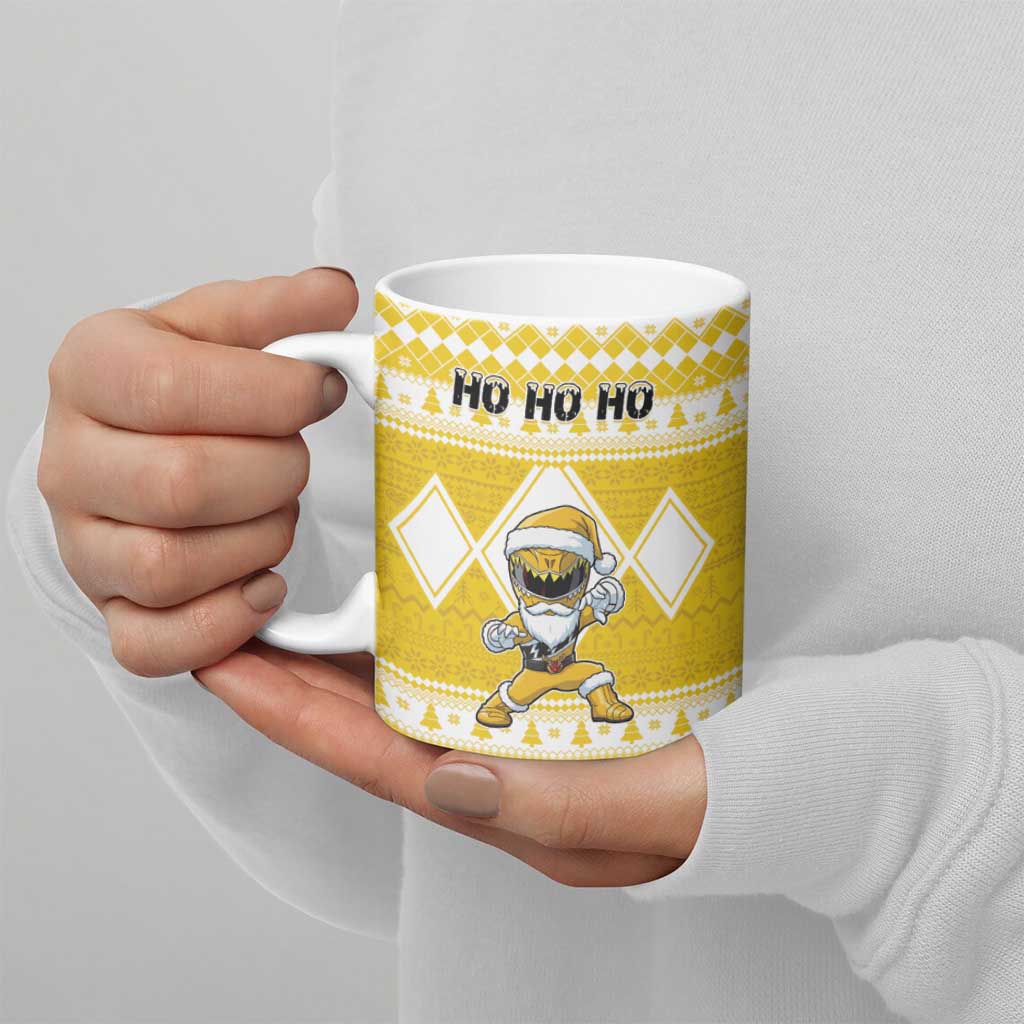 Personalized Power Yellow Ranger Santa Claus Ceramic Mug Funny Christmas - Wonder Print Shop