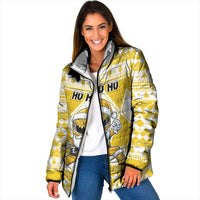 Personalized Power Yellow Ranger Santa Claus Padded Jacket Funny Christmas - Wonder Print Shop