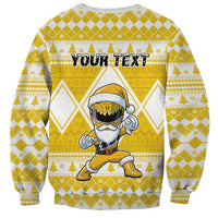 Personalized Power Yellow Ranger Santa Claus Sweatshirt Funny Christmas - Wonder Print Shop