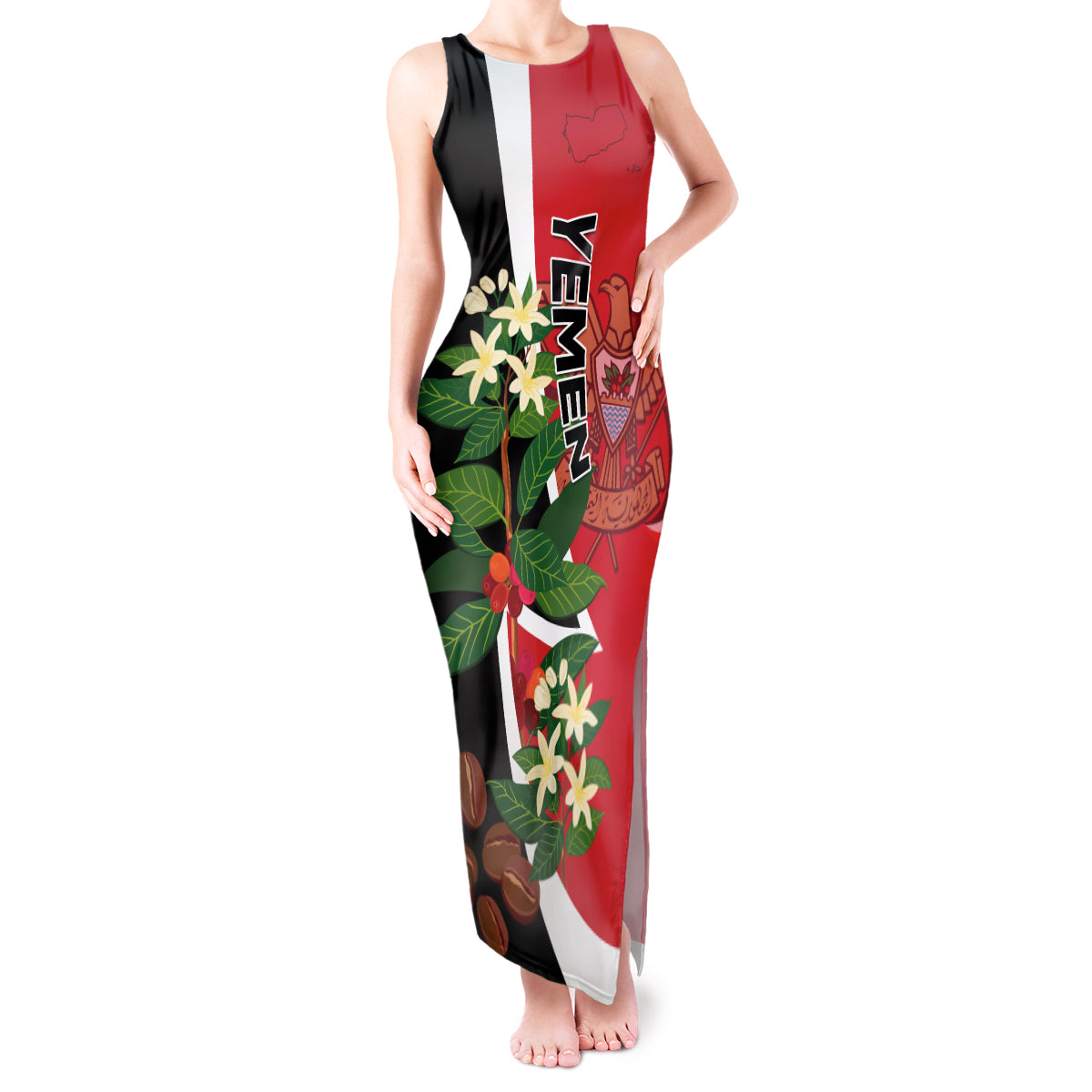 Yemen Unification Day 2024 Tank Maxi Dress May 22 Unity Day Flag Style - Wonder Print Shop