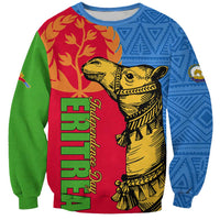 Unisex sweatshirt with yellow camel graphic and ERITREA Independence text, multicolor