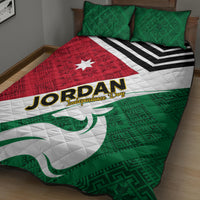 Red, white, and green quilt bed set with 'JORDAN Independence Day' title and star