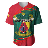Cameroon baseball jersey with green-red map crest front graphic and short sleeves