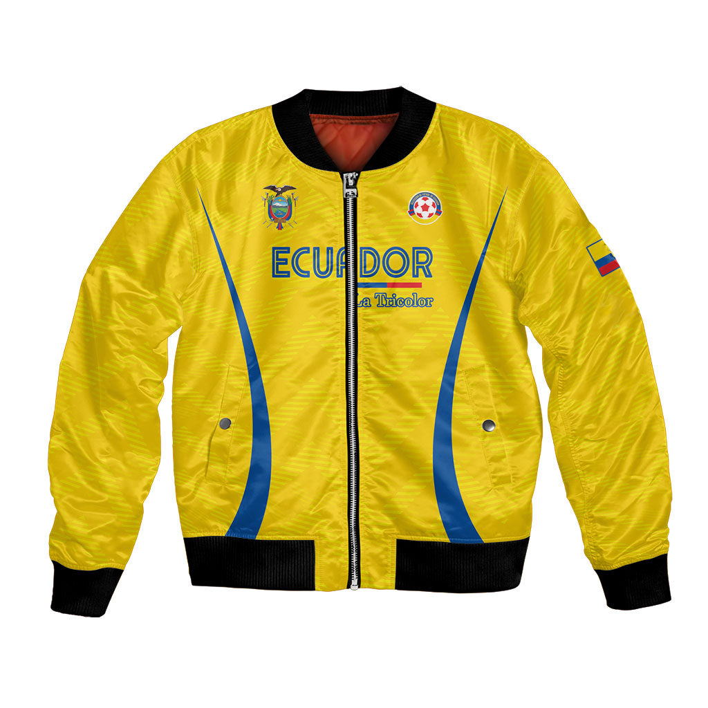 Custom Ecuador 2026 World Football Bomber Jacket La Tri Go Champion Yellow Edition