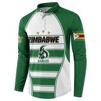 Custom Zimbabwe Rugby 3rd Africa Cup Button Sweatshirt The Sables Back-to-Back Champions
