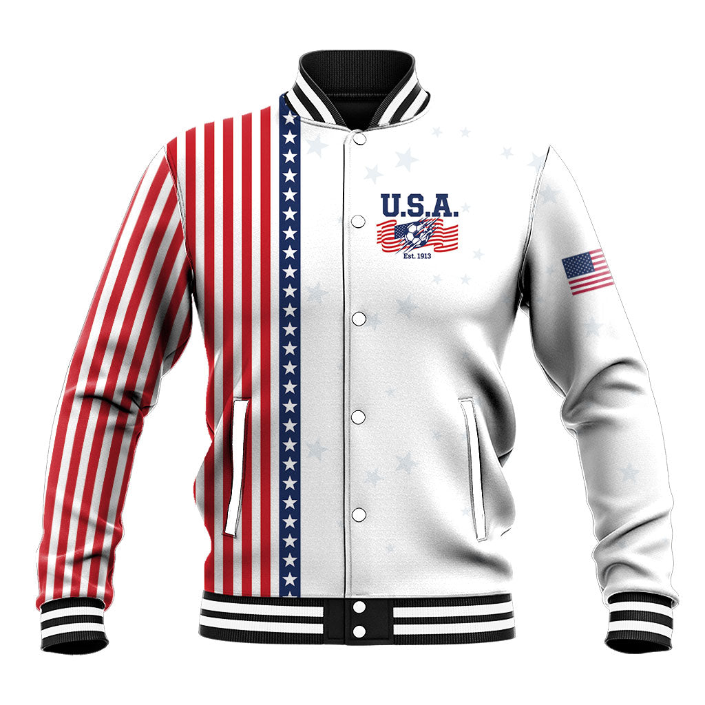 Personalized Soccer USA Est 1913 Baseball Jacket Patriotic United States