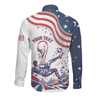 Personalized Soccer USA Long Sleeve Button Shirt US Dynamic Stylized