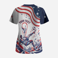 Personalized Soccer USA Scrub Top US Dynamic Stylized