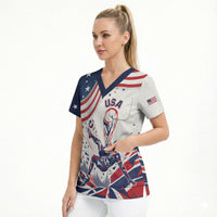 Personalized Soccer USA Scrub Top US Dynamic Stylized