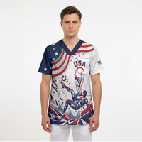Personalized Soccer USA Scrub Top US Dynamic Stylized