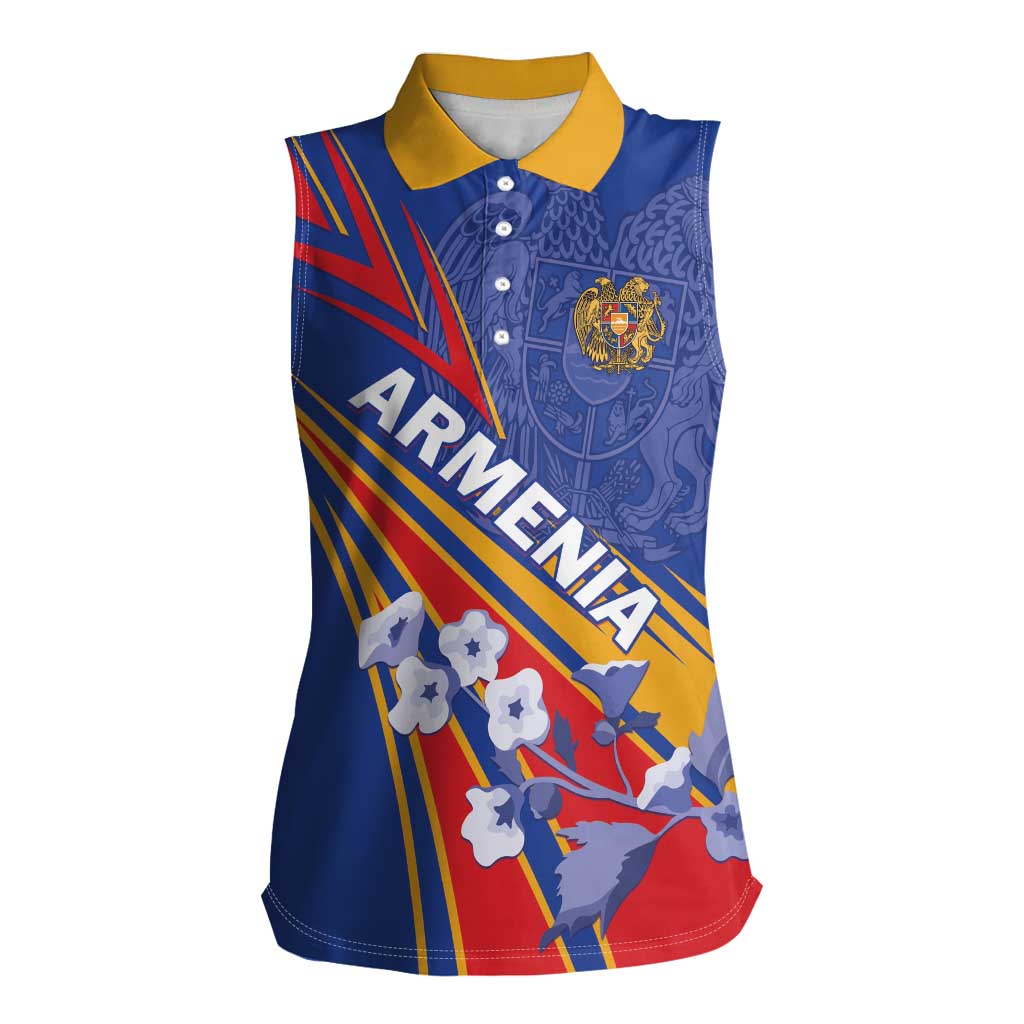 Armenia Women Sleeveless Polo Shirt Mek Azg Mek Mshakouyt - Wonder Print Shop