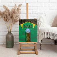 Green Mali canvas wall art on an easel with Mali title and crest emblem centered