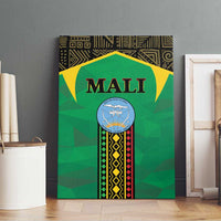 Green Mali canvas wall art with Mali title, crest emblem, and patterned gold and black columns