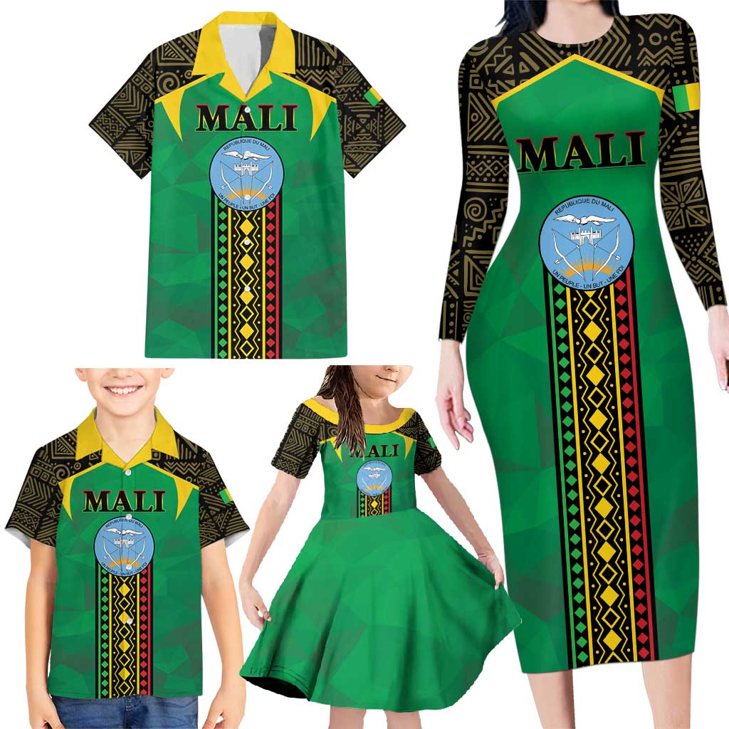 Mali Family Matching Long Sleeve Bodycon Dress and Hawaiian Shirt Mali ka Fasojamana - Wonder Print Shop