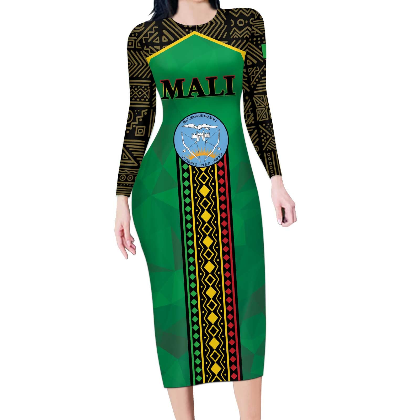 Mali Long Sleeve Bodycon Dress Mali ka Fasojamana